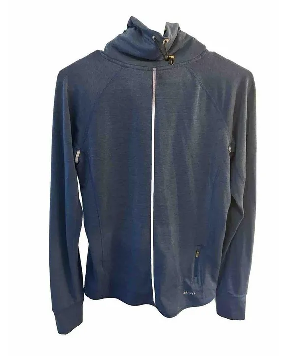 Nike Sprint Fleece Women Small Blue Running Top Long Sleeve High Neck Thumbholes - Image 2