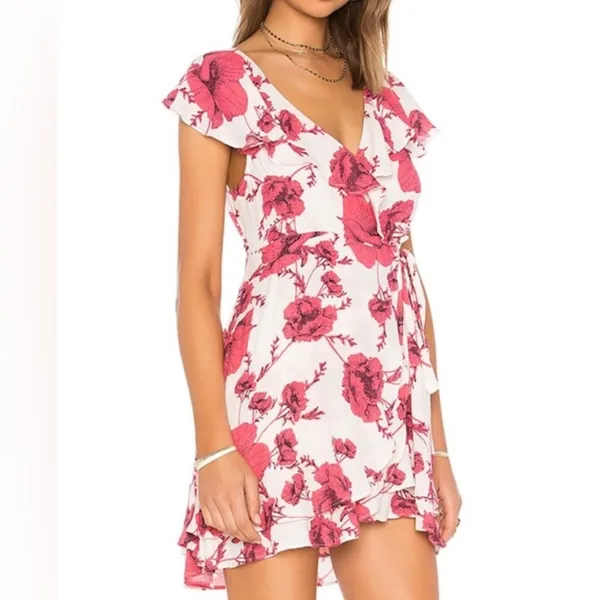 Free People French Quarter Floral Wrap Mini Dress - Image 9
