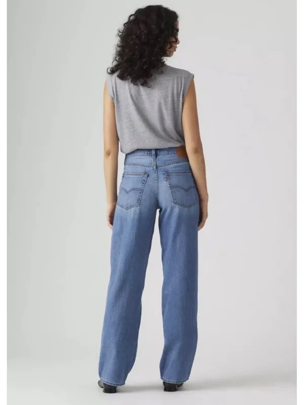 Levi’s Premium Baggy Dad Lightweight Linen Denim Jeans Heavy Check 25x30 NWT - Image 4