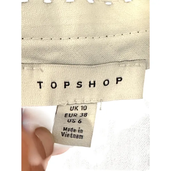 Topshop Gray Wide Leg Pinstripe Pants 6 NWT Trousers High Waisted Professional - Image 7
