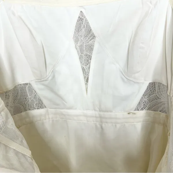 BCBGMAXAZRIA Owen Feather-Trim Ruffled Strapless Dress Size Small Cream White - Image 15