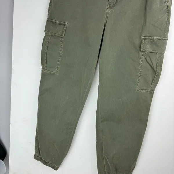 American Eagle Cargo Relaxed Mom Jogger Sz 10 Olive Army Green Cotton Blend - Image 10