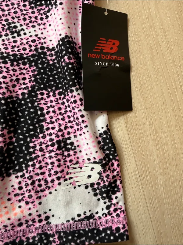 New Balance Pink and Black Printed Women's Bike Shorts - Image 2