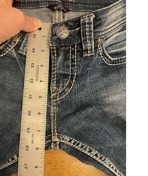 Women's Silver Dark Wash Aiko Bootcut Denim Jeans Marked Size 26x29(27) - Image 7