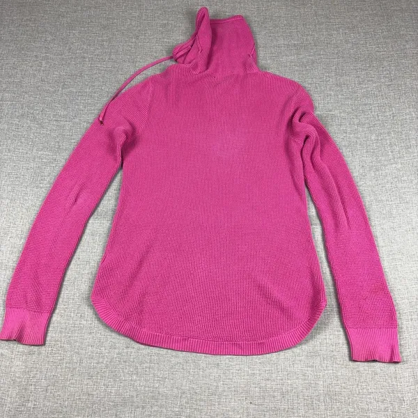 Lauren Ralph Lauren Sweater Womens M Pink Cowl Neck Waffle Knit Pullover - Image 7