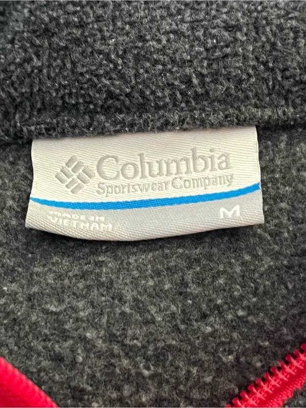 Columbia Benton Springs Full Zip Fleece Jacket Zip Pockets Gray Pink M - Image 3