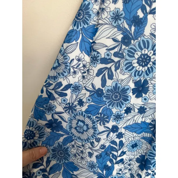 Sincerely Jules Blue Floral Puff‎ Sleeve Mini Dress Cottagecore Spring S - Image 6