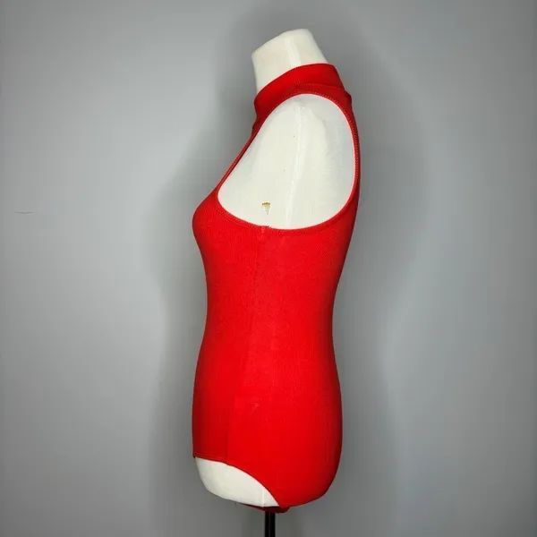Wild Fable- Red Ribbed Turtleneck Bodysuit - Image 4