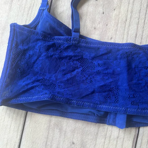 Free People Intimately Blue Lace Longline Front Close Bra - Image 7