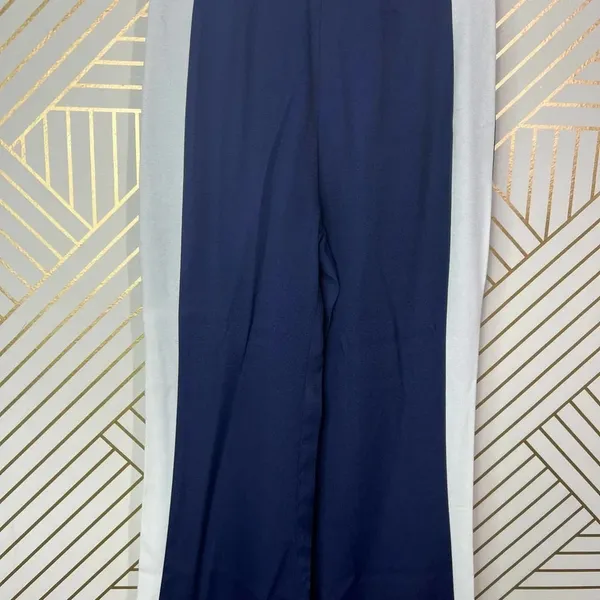 Reformation Side Stripe Flared Pants in Navy‎ Blue White Size US XS - Image 3