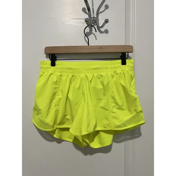 Lululemon Hotty Hot Short II *Long 4" Highlight Yellow Size 10 Athletic Yoga Run - Image 3