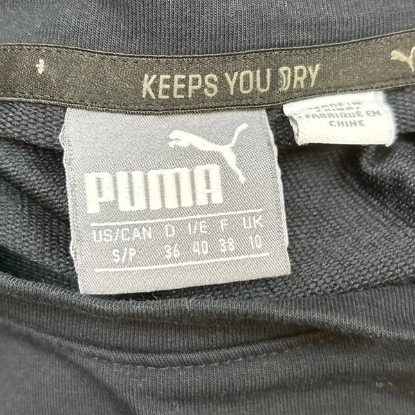 Puma Women's Black Gold Metallic Logo Cozy Pullover Sweater Sweatshirt Top S - Image 5