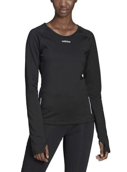 Adidas Climawarm Long Sleeve Top Black Size Medium - Image 2