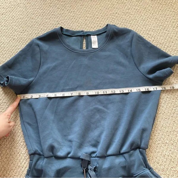 Spanx Airluxe Romper Short Romper Blue Size Small Short Sleeve Shorts GUC - Image 7