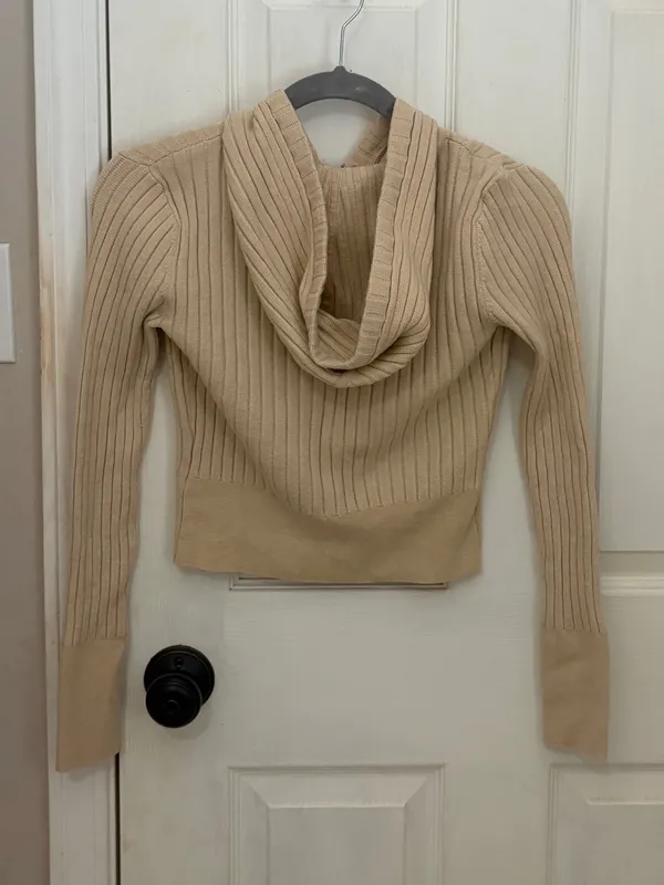 Aerie Ribbed Pant and Cropped Zip Up Sweater Set - Image 3