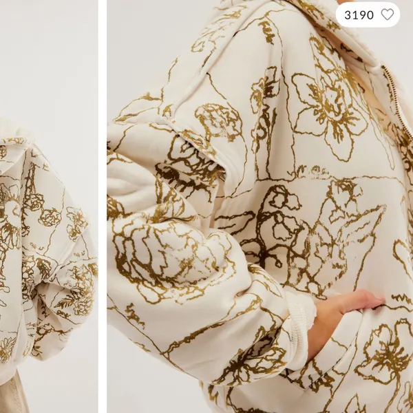 Free People Billie sherpa hoodie in ivory combo - Image 3