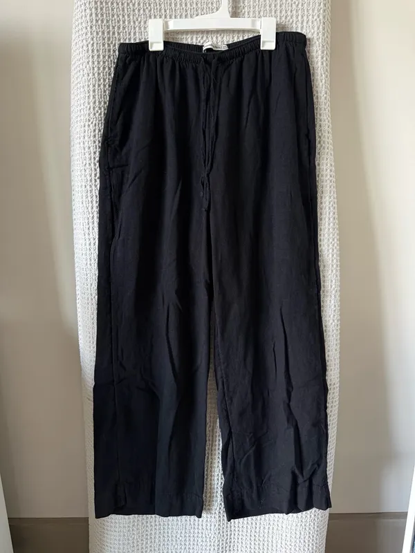 Abercrombie Wide Leg Pull On Pants Black - Image 2