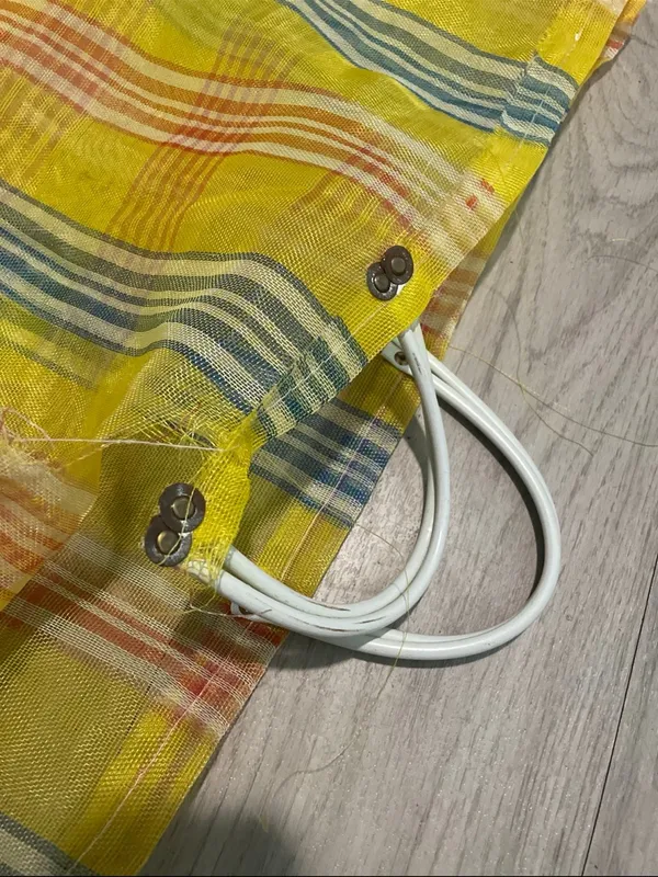 Yellow Striped Large Tote Bag - Image 2