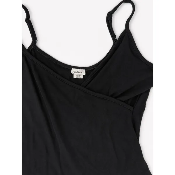 Garage Black Ribbed Snap Bodysuit Women’s Adjustable Strap Tank Top XS - Image 3