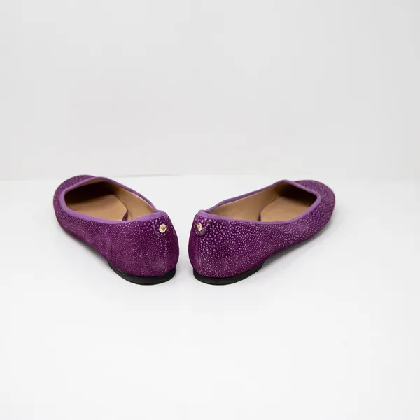Emporio Armani Genuine Suede Leather Textured Round Toe Slip On Ballet Flats 10 - Image 3