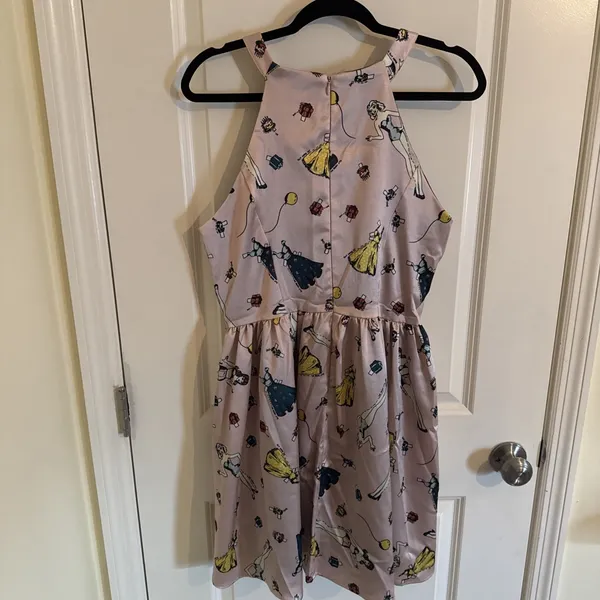 Unique Vintage Smak Parlour Pink Retro Paper Doll Halter Neck Dress Size Large - Image 4