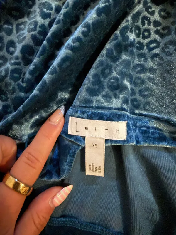 Nordstrom Blue Leopard Print Mini Dress - Image 4