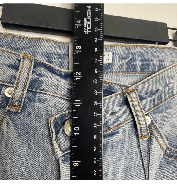 Princess Polly HOLLY ASYMMETRIC STRAIGHT LEG JEAN LIGHT WASH DENIM LOWER IMPACT - Image 8