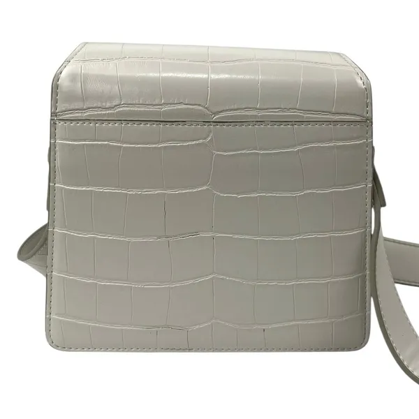 JW Pei Women's White Leather Croc Snap The Fae Crossbody Handbag One Size - Image 3