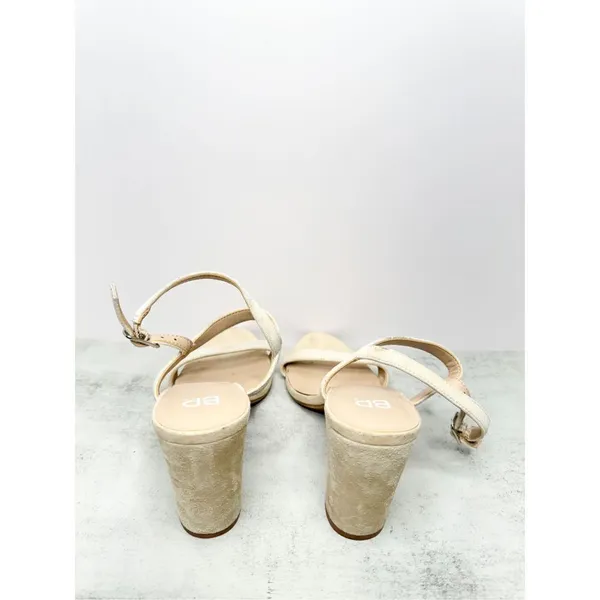 BP Sandals Womens Size‎ 6.5 Light tan Ankle Strap Leather Open Toe Block Heel - Image 5