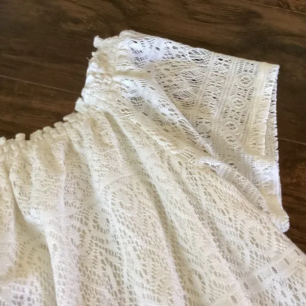 H&M White Lace Off The Shoulder Top - Image 2