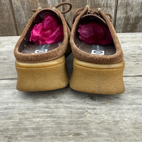 EUC Ellemenno Brown Suede Mules Clogs Woman’s Size 7 Gum Sole 80s Vintage - Image 5