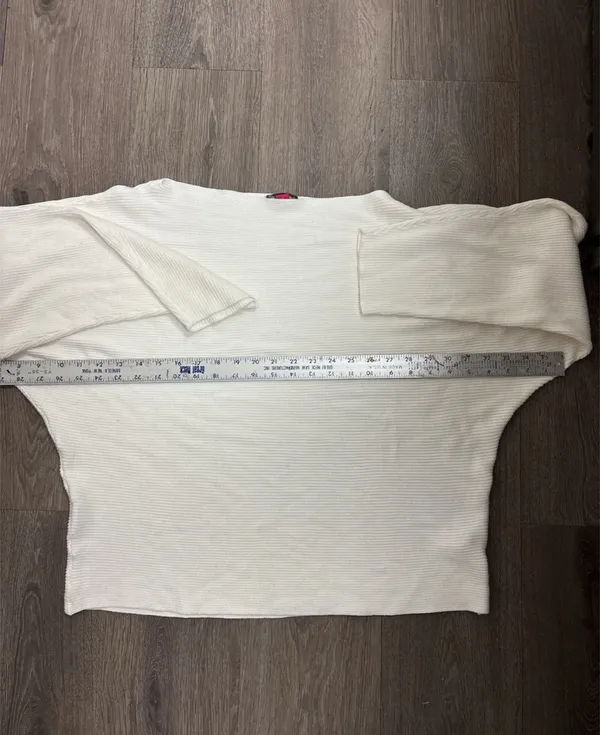 Vince Camuto Sz Lg Long Sleeve Crème/Beige Ribbed Pullover Sweater - Image 6
