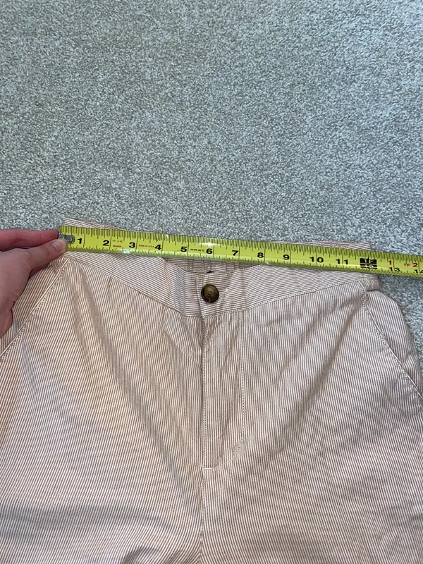 Forever 21 Pinstripe Tan & White Pants - Image 8