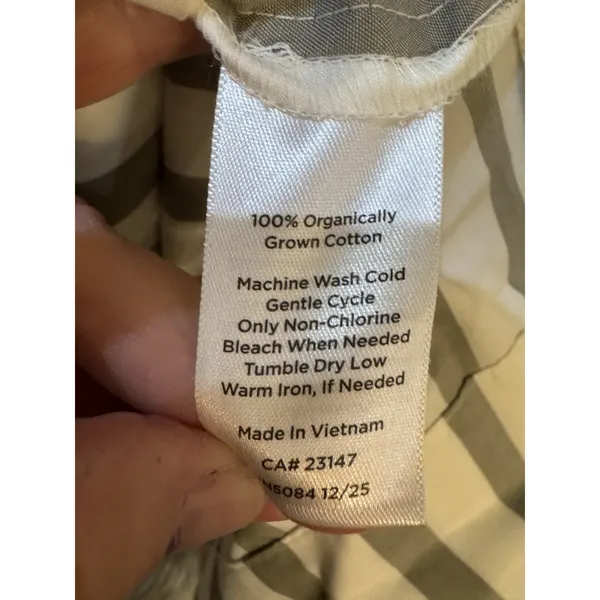 Haven Well Within Organic Cotton Poplin Stripe Tiered‎ Midi Dress Size Large - Image 10