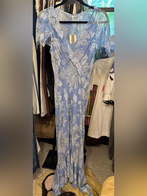 NWT Free People Moonlight Maxi Dress - blissful blue - size 6 - Image 9