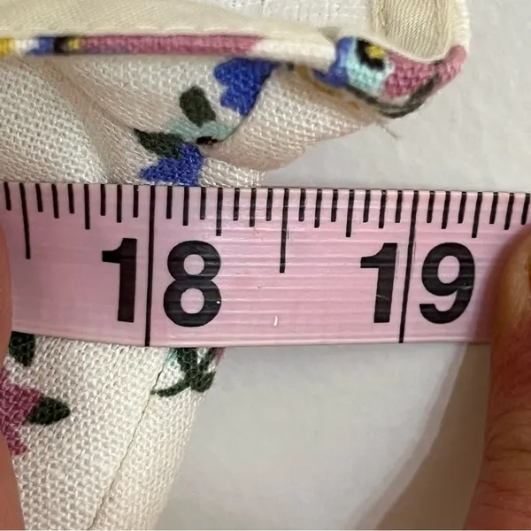 Women's Zara Linen Blend Floral Print Cottage Festival Crop Top Size Large White - Image 9