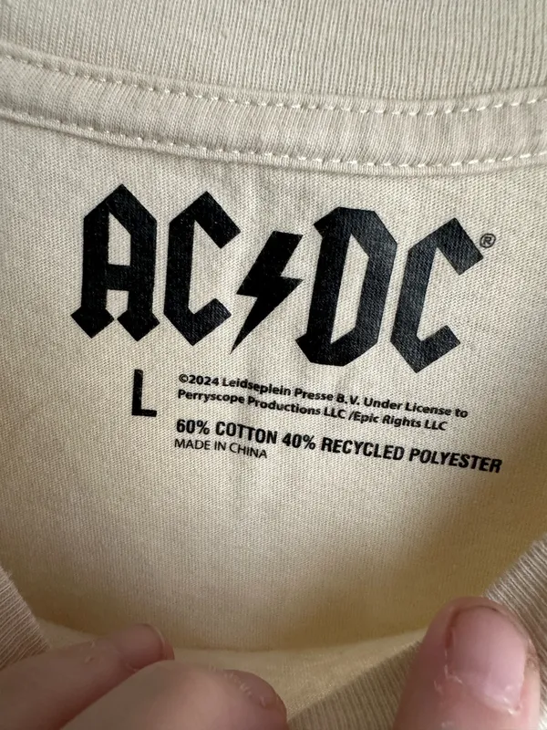 2024 ACDC Back in Black T Shirt White Size L - Image 3