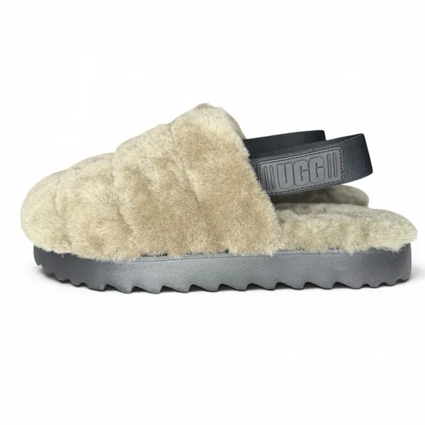 New UGG Super Fluff Slippers Sz 11 Logo Strap Shoes 1121751 Australian Lambs Fur - Image 7