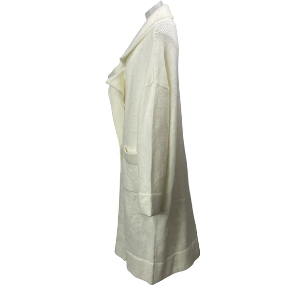 Show Me Your Mumu Melrose Women's White Long Sleeves Knit Sweater Coat Jacket L - Image 2