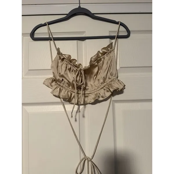 Free People Intimately‎ Satin Milkmaid Open Back Coquette Top Fairy Festival - Image 2