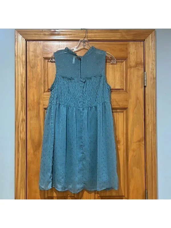 Xhilaration Sheer Blue Sleeveless Dress Medium - Image 3