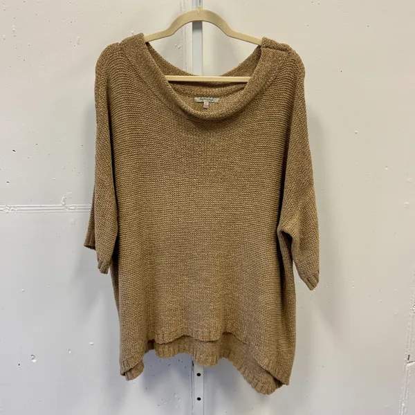 Cozy Casual Knit 2 Piece Lounge Set Camel Brown Sweater and Shorts SU1486V Large - Image 2