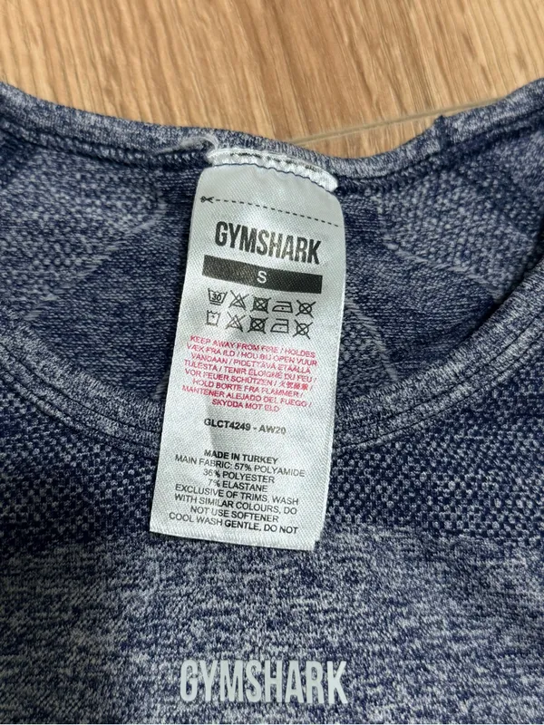 Gymshark Vital Seamless Long Sleeve Crop Top Women's S Blue Marl Thumbholes - Image 3