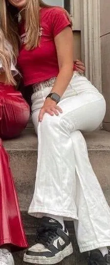 SheIn white flare jeans - Image 6