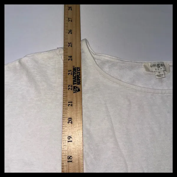 Umgee‎ Ruffle Hem Top Womens Small Ivory Cotton Short Sleeve Boho Blouse - Image 5