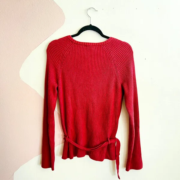 J.Crew Pink Ribbed Sweater Buckle Belt Soft Classic Preppy Coquette‎ Medium - Image 2