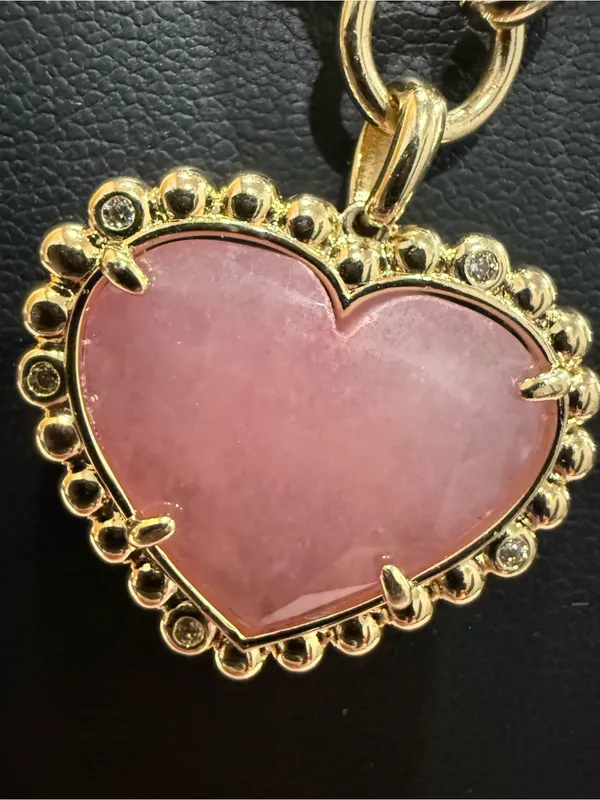 Kendra Scott | Gold Plated, Rose Quartz & Crystal Accent Pendant Necklace - Image 2
