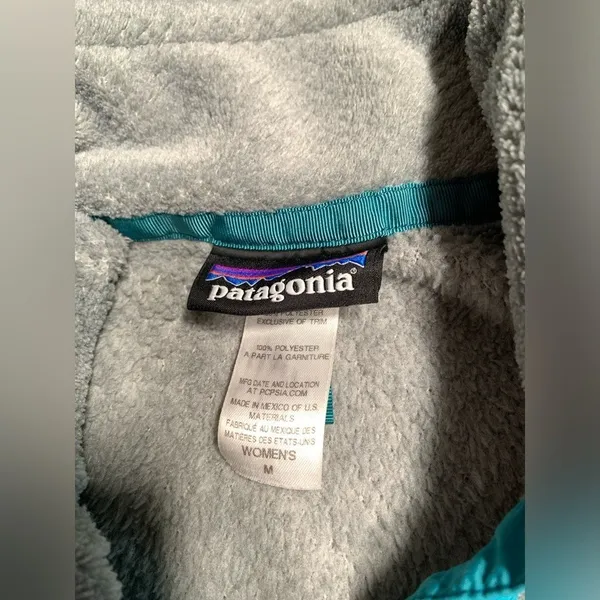 Patagonia synchilla snap-t Gray and Teal Fleece Pullover medium - Image 3