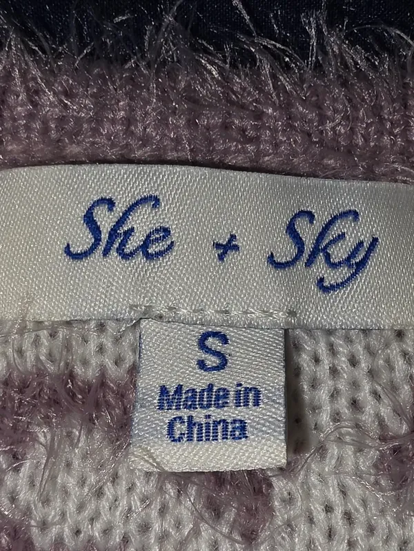 She & Sky Short Sleeve Animal Print Sweater Size Small - Image 4