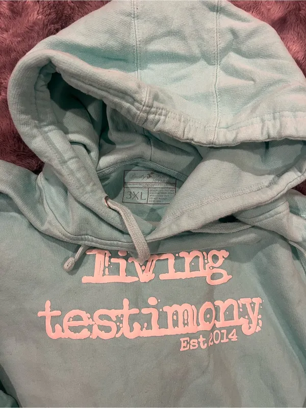 Beauty for ashes living testimony womens Aqua Joggers - Image 8